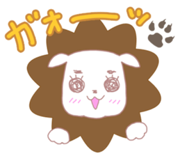 Sticker of big eyes white dog sticker #3580437