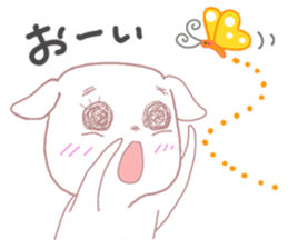 Sticker of big eyes white dog sticker #3580438