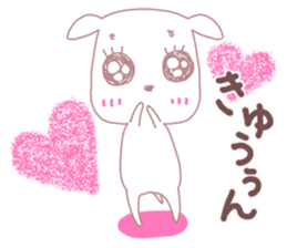 Sticker of big eyes white dog sticker #3580444