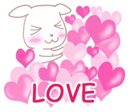 Sticker of big eyes white dog sticker #3580445