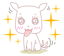 Sticker of big eyes white dog sticker #3580447