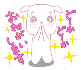 Sticker of big eyes white dog sticker #3580448