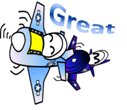 Reciprocating airplane of glory sticker #3581090