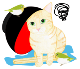 Brown tabby & White-eye sticker #3583350