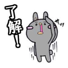 Gray rabbit business contact sticker #3586826