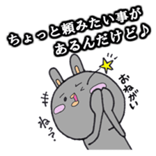 Gray rabbit business contact sticker #3586832