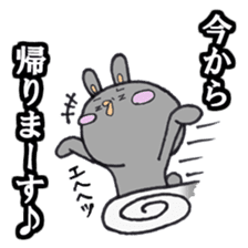 Gray rabbit business contact sticker #3586837