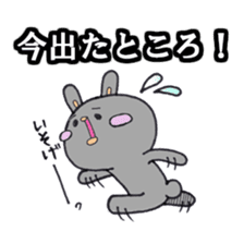 Gray rabbit business contact sticker #3586839