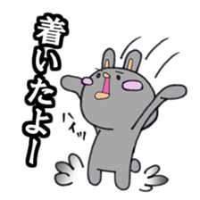 Gray rabbit business contact sticker #3586841