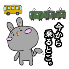 Gray rabbit business contact sticker #3586842