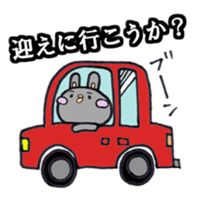 Gray rabbit business contact sticker #3586845