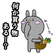 Gray rabbit business contact sticker #3586850