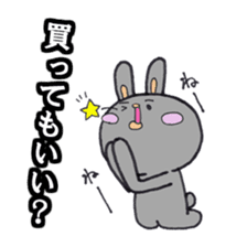 Gray rabbit business contact sticker #3586851