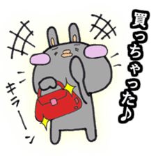 Gray rabbit business contact sticker #3586853