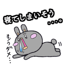 Gray rabbit business contact sticker #3586855