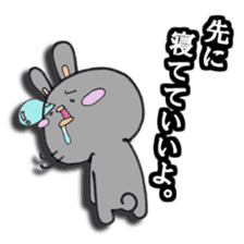Gray rabbit business contact sticker #3586856