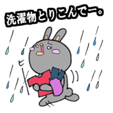 Gray rabbit business contact sticker #3586860