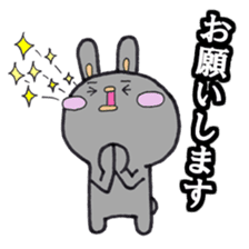 Gray rabbit business contact sticker #3586861