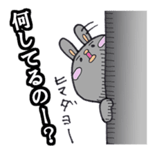 Gray rabbit business contact sticker #3586863