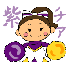 Cheerleader Sticker Purple uniform