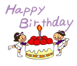 Cheerleader Sticker Purple uniform sticker #3587392