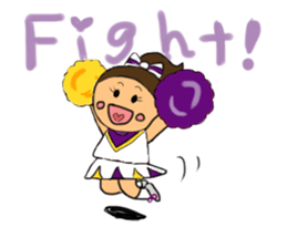 Cheerleader Sticker Purple uniform sticker #3587395