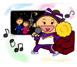 Cheerleader Sticker Purple uniform sticker #3587417