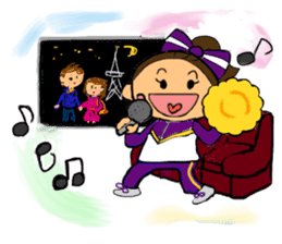 Cheerleader Sticker Purple uniform sticker #3587417