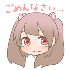 Pinkish twin tail girl sticker #3587588