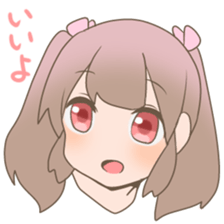 Pinkish twin tail girl sticker #3587592