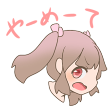 Pinkish twin tail girl sticker #3587593