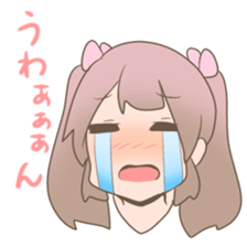 Pinkish twin tail girl sticker #3587594