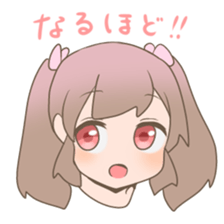 Pinkish twin tail girl sticker #3587596