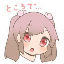 Pinkish twin tail girl sticker #3587598