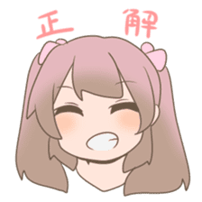 Pinkish twin tail girl sticker #3587602