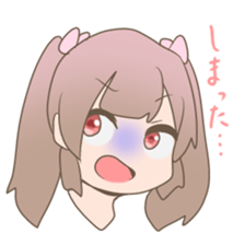 Pinkish twin tail girl sticker #3587607