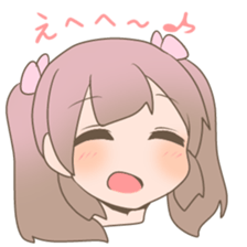 Pinkish twin tail girl sticker #3587609