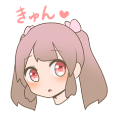 Pinkish twin tail girl sticker #3587610