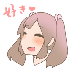 Pinkish twin tail girl sticker #3587611