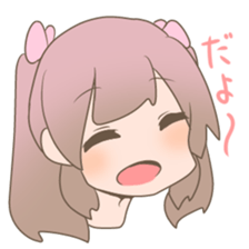 Pinkish twin tail girl sticker #3587613