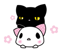 A white cat and black cat 2 sticker #3588766