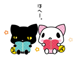 A white cat and black cat 2 sticker #3588778