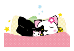 A white cat and black cat 2 sticker #3588785
