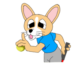 A doggie can play tennis! sticker #3592600