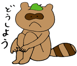 A young apprentice raccoon dog sticker #3593259