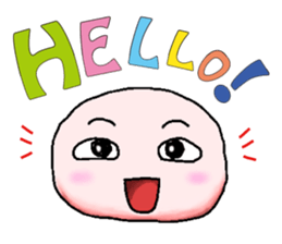Sticker of cute round face sticker #3593586
