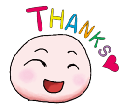 Sticker of cute round face sticker #3593587