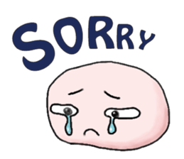 Sticker of cute round face sticker #3593588