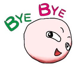 Sticker of cute round face sticker #3593591