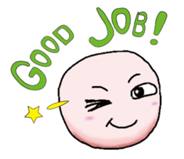 Sticker of cute round face sticker #3593593